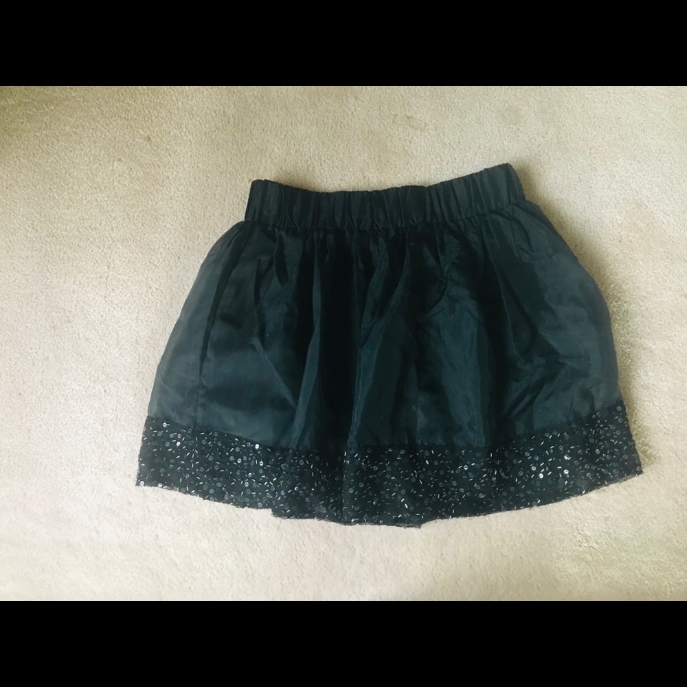 New Without Tag Kimchi Blue Black Beaded/Sequined Trim Mini Skirt Size M